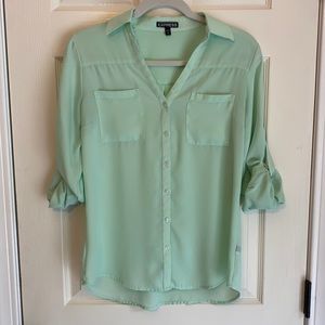 Express Portofino Shirt in Mint Green